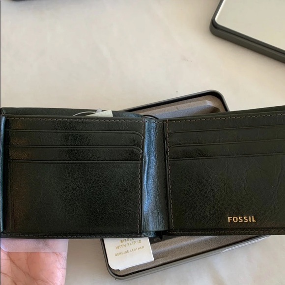 Fossil Spruce Wallet Beck Bifold W/ Flip ID - Picture 6 of 8